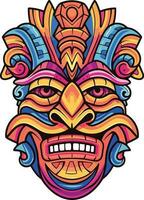 tiki festival, tiki masker vector illustratie, tiki maskers voor t-shirt ontwerp, sticker en muur kunst