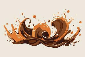 chocola spatten golven illustratie in geïsoleerd achtergrond vector