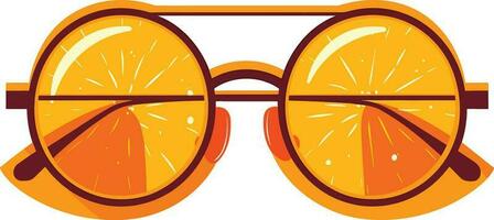 vers besnoeiing citrus fruit en elegant bril Aan wit achtergrond, oog bril met sinaasappels illustratie vector