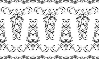 wijnoogst oud patroon. wijnoogst behang in barok stijl. naadloos vector achtergrond. lineair ornament voor kleding stof, behang, verpakking. rijk bruiloft ornament.