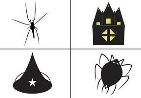 vlak ontwerp halloween silhouet reeks vector