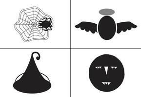 vlak ontwerp halloween silhouet reeks vector