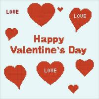 pixel harten rood korrelig in vector.brieven pixel kunst gelukkig valentijnsdag dag vector