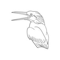 vogel schets vector voor kleur boek en tatoeëren ontwerp. vogel lijn kunst. vogel vector illustratie. vogel schets. vogel lijn kunst. hand- getrokken vogel.