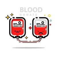 gevulde schets bloed schenken vector icoon vlak ontwerp
