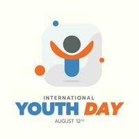 Internationale jeugd dag concept logo of icoon ontwerp vector