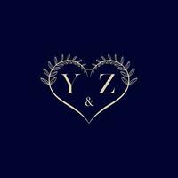 yz bloemen liefde vorm bruiloft eerste logo vector