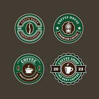 wijnoogst koffie logo kleur sjabloon vector