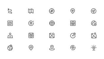 navigatie, locatie, gps-elementen - dunne lijn web icon set. overzicht iconen collectie. eenvoudige vectorillustratie vector