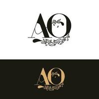 hand getekend bruiloft monogram oa logo vector