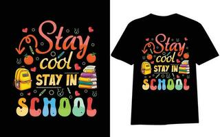 terug naar school- t-shirt ontwerp, eerste dag Bij school- , honderd dagen van school, typografie t-shirt ontwerp voor kinderen. vector