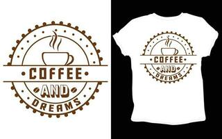 logo type koffie t-shirt ontwerp. vector