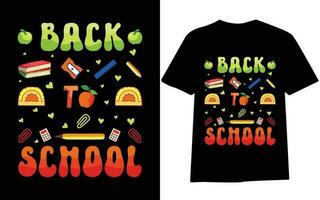 terug naar school- t-shirt ontwerp, eerste dag Bij school- , honderd dagen van school, typografie t-shirt ontwerp voor kinderen. vector