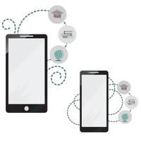 concept voor afstandsonderwijs met smartphones vector