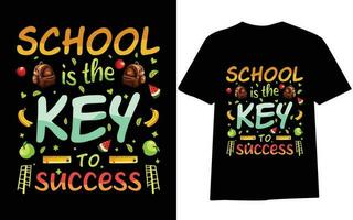 terug naar school- t-shirt ontwerp, eerste dag Bij school- , honderd dagen van school, typografie t-shirt ontwerp voor kinderen. vector
