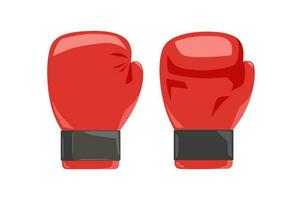 rood boksen handschoen vector illustratie, voorkant en rug. geïsoleerd Aan wit achtergrond. sport uitrusting