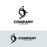 silhouet van volleybal sport logo ontwerp vector
