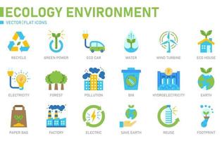 ecologie milieu platte pictogram vector