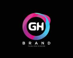 eerste brief gh logo ontwerp met kleurrijk stijl kunst vector