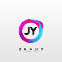 brief jy helling kleur logo vector ontwerp