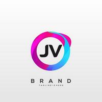 brief jv helling kleur logo vector ontwerp