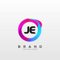 brief je helling kleur logo vector ontwerp