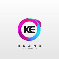 brief ke helling kleur logo vector ontwerp