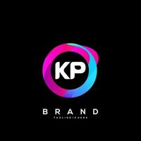 brief kp helling kleur logo vector ontwerp