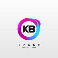 brief kb helling kleur logo vector ontwerp