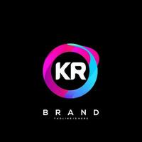 brief kr helling kleur logo vector ontwerp