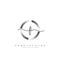fi eerste handschrift minimalistische meetkundig logo sjabloon vector