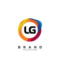 brief lg helling kleur logo vector ontwerp
