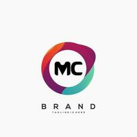 brief mc helling kleur logo vector ontwerp