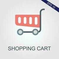 boodschappen doen kar vlak pictogrammen eps het dossier Adobe illustrator artwork vector