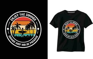 genieten de zomer t-shirt ontwerp, zomer paradijs, surfing paradijs, breken de golven, zee strand, Californië strand, zomer t-shirt ontwerp vector