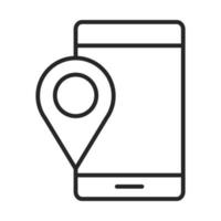 mobiele telefoon of smartphone gps navigatie aanwijzer locatie elektronische technologie apparaat lijn stijlicoon vector