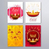 Mooi van de de kaartmalplaatje van de diwaligroet de brochure vastgesteld ontwerp vector