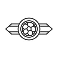 voetbal spel bal badge symbool competitie recreatief sport toernooi lijn stijlicoon vector