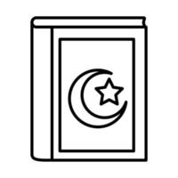 koran heilig boek eid mubarak islamitische religieuze viering lijn stijlicoon vector