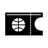 basketbal spel ticket toernooi recreatie sport silhouet stijlicoon vector