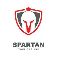 schild en helm van de spartaans krijger symbool, spartaans helm logo vector illustratie