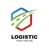 logistiek bedrijf logo vector met leuze sjabloon