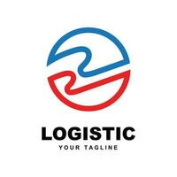 logistiek bedrijf logo vector met leuze sjabloon