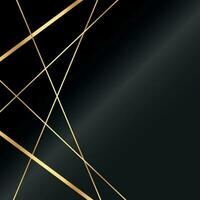 zwart achtergrond met grunge structuur versierd met glimmend gouden lijnen. zwart goud luxe achtergrond vector