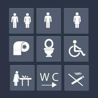 wc toilet deur bord pictogrammen set. mannen en Dames wc teken voor toilet. badkamer bord. vector