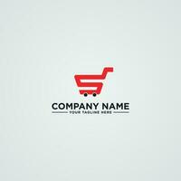 s brief logo, online boodschappen doen logo vector