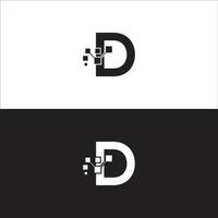 d logo ontwerp en creatief, d tech logo sjabloon. vector