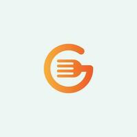 eerste brief g logo met restaurant vector elementen.