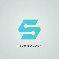 brief s logo voor technologie, internetten, web sjabloon vector illustratie.