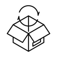 levering verpakking open kartonnen doos vrachtdistributie logistieke verzending van goederen lijn stijlicoon vector